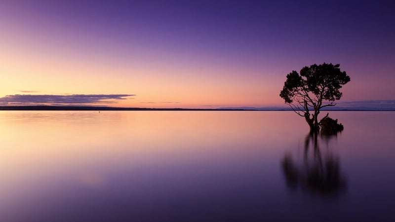 Sunset over the lake